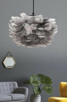 İstanbul Avize Gri Deve Tüylü Modern Avize Gri