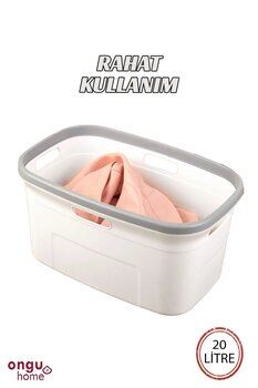 ongu home Çamaşır Sepeti Selesi ( Gri-beyaz )