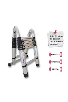 Endokon 250 250 Cm. - 8 8 Basamaklı Teleskopik Merdiven - A Tipi Uzayan Merdiven