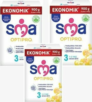 SMA Optipro Toz Devam Sütü 1-3 Yaş İçin Probiyotik 3×900 gr Besleyici Formül