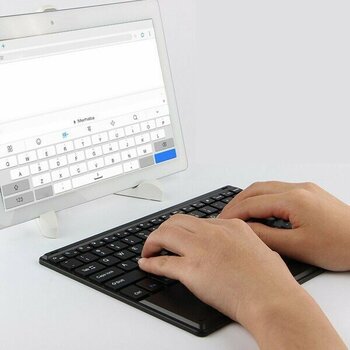 Microcase iPad Pro 12.9 Bluetooth Touchpad Klavye 28 cm (Tr Sticker) + Tablet Standı - AL2756 - Siyah