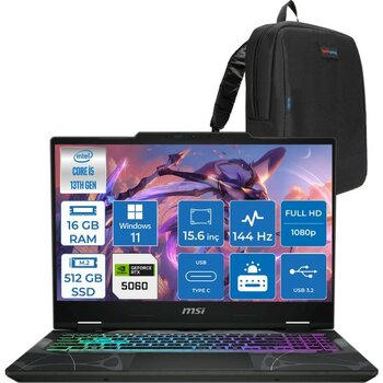 Msı Cyborg 15 Intel Core I5 13420H 16GB Ddr5 512GB SSD RTX5060 Gddr7 8gb Windows 11 Home 15.6" Fullhd (1920X1080) 144HZ IPS Taşınabilir Bilgisayar ...
