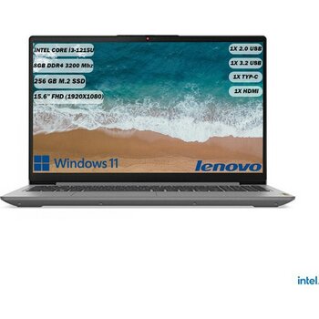 Lenovo Ideapad 3 Intel Core i3-1215U 8 GB 256 GB SSD Integrated Intel UHD Graphics 15.6" FHD W11 Gri Notebook 82RK0188TX