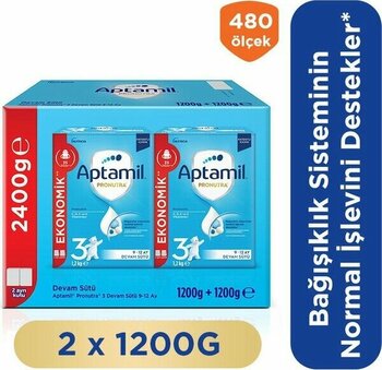 Aptamil 3 Prebiyotikli Devam Sütü 1200 Gr x 2 Adet 2400 Gr