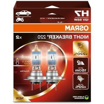 Esranın Dünyası Osram H7 Night Breaker Ampuller, 12V, 220% Fazla Işık, 2'li Paket          [enerji Sınıfı A]