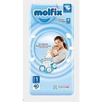 Molfix 1 Numara Bantlı Bebek Bezi 40 Adet 3-6 kg Ekstra Yumuşak Konfor Sunar