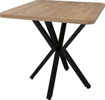Hnc Home Mutfak Masası, Cafe, Restaurant Masa, Balkon Masısı, Metal Ayak Masa, 70X70 cm Kare Masa - Atlantik Çam - 70 x 70 cm