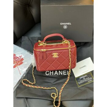 Chanel Logo Detaylı Ithal Çanta - Kırmızı