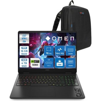 Hp Omen 16-AM0037NT Intel Core Ultra 5 225H 16GB Ddr5 4tb SSD RTX5060 8gb Gddr7 Freedos 16 Inç Wuxga (1920X1200) 144Hz 300NITS IPS Taşınabilir Bilg...