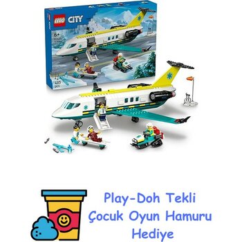 LEGO City Acil Hava Ambulans Uçağı 60465-6 Yaş ve Üzeri Çocuklar Için Kar Motosikleti Içeren Kurtarma Oyuncak Yapım Seti, Doğum Günü Hediyesi (403 ...