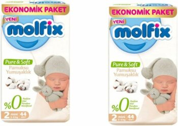 Molfix Pure & Soft 2 Numara Mini 88'li Bebek Bezi