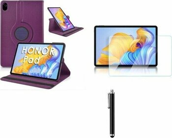 Nezih Case Huawei Honor X9 11.5' Kılıf Set 360 Derece Dönen Standlı Deri Kılıf Ekran Koruyucu Kalem - Mor