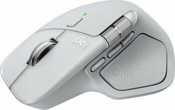 Logitech MX Master 4 Mac için Dokunsal Geri Bildirim Özellikli 8000 DPI Optik Sensörlü Sessiz Kablosuz Bluetooth Mouse, Açık Gri - Beyaz