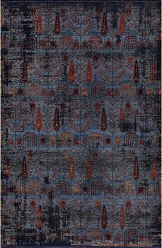 Artemis Halı Bella 06471b Lacivert Terra Bohem Retro Tarz Ipek Halı - 100 x 200 cm