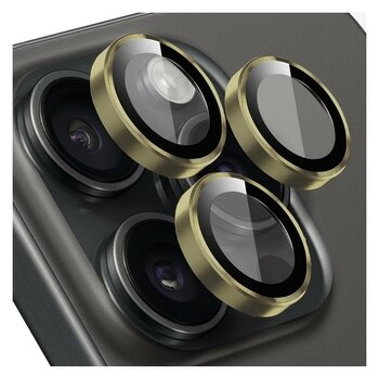 Elixem İphone 14 Pro İphone 14 Pro Max Uyumlu Gold Arka Kamera Lens Koruyucu Safir Cam - iPhone 14 Pro Max