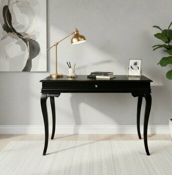 Wooding Mobilya 120 cm Masif Rustik Siyah Çalışma Masası - 120x80