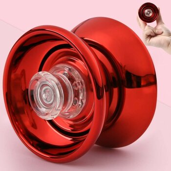 LRS Store Metal Yoyo Oyuncak Extra Rulmanlı Profesyonel Yo-Yo Oyuncağı Unresponsive Yoyo - Kırmızı