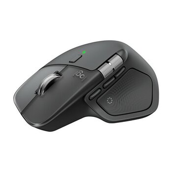 Logitech MX Master 4 Dokunsal Geri Bildirim Özellikli 8000 DPI Optik Sensörlü Sessiz Kablosuz Bluetooth Mouse, Koyu Gri - Siyah