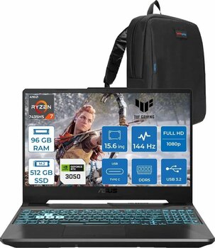 Asus Tuf Gaming A15 FA506NCR AMD Ryzen 7 7435HS 96 GB DDR5 512 GB SSD RTX 3050 4 GB 15.6" Full HD IPS 144Hz FreeDOS Taşınabilir Bilgisayar