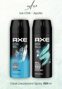 Axe Ice Chill 150 ml + Apollo 150 ml Erkek Sprey Deodorant