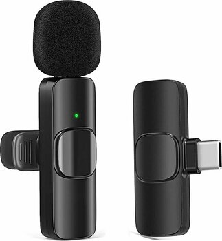 The Wlue Bluetooth Yaka Mikrofonu, Type-C Girişli, Kablosuz Röportaj ve Yayıncı Mikrofonu