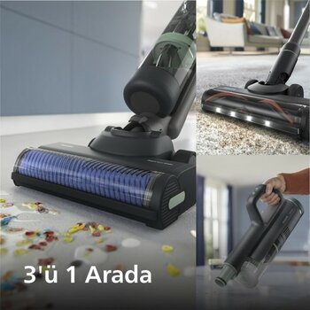 Philips XW7263 Turbo Başlıklı Aquatrio 7000 Islak Kuru Dikey Süpürge - Kendi Kendini Temizleyen Fırçalar - Siyah