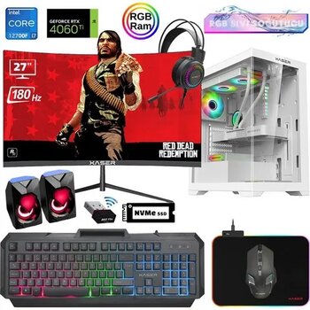 Xaser XSR910 i7-12700F 32GB RAM 1TB SSD 8GB RTX 4060 Ti FreeDOS 27 inç Monitör Oyun Bilgisayarı