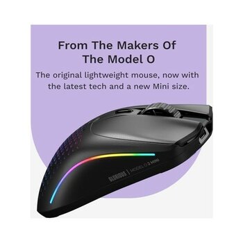 Glorious Model O 2 Mini Kablosuz Siyah Oyuncu Faresi: 57 Gram, 210 Saate Kadar Pil Ömrü, Çifte Kablosuz 2.4 Ghz ve Bluetooth 5.2, 26K Optik Sensör,...