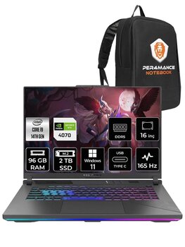 Asus Rog Strix G16 I9-14900hx 96gb 2tb Ssd Rtx4070/8gb 165hz 16" Wuxga W11p N3088 & Per4 Çanta