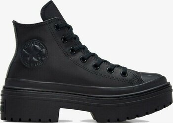 Converse Chuck Taylor All Star Lugged Heel Kadın Siyah Deri Platform Sneaker - 001-Siyah - 39,5