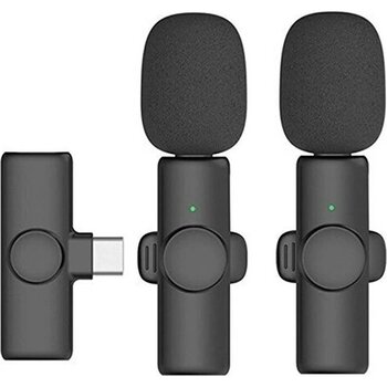 Kablosuz Yaka Mikrofonu Typ-C 2’li Mini Mikrofon - 1 - Renkli