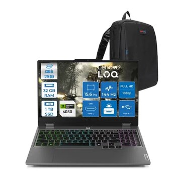 Lenovo Loq 15Iax9 Intel Core I5 12600Hx 32Gb Ddr5 1Tb Ssd 6Gb/Rtx4050 105W Ips 300Nıts 144Hz Freedos 15.6" Fhd Freedos Taşınabilir Bilgisayar W83gs00petrf10+Zettaçanta