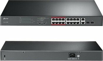 TP-Link TL-SL1218MPE Jetstream 10/100 Mbps 16 Port 192W Poe Swıtch + 2 Port Gıgabıt