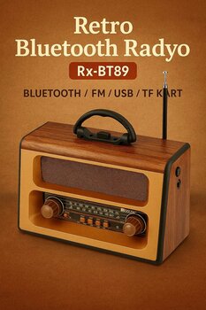 MSYELEKTRONİK Rx-BT89 Nostaljik Radyo – Bluetooth, FM, USB, TF Kart ile Tam Donanımlı Retro Keyfi!