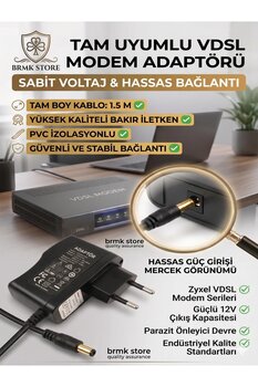 BRMK STORE Kaliteli Zyxel Uyumlu Vdsl Modem Adaptörü