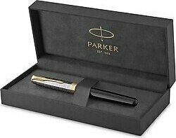 Parker Sonnet Metal Siyah Gt Dolma Kalem 18K, F Uç