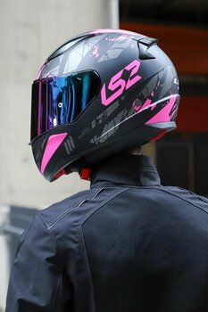 LS2 Rapıd 2 Palımnesıs Mat Siyah-pembe Kask