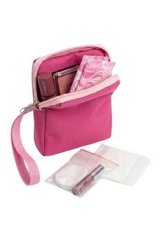 NS reliable Pembe Kadın Hijyenik Ped Saklama Çantası - Mini Organizer Düzenleyici Kılıf - 10x14x3 cmv