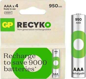 Gp Recyko 950Mah Ni-Mh Aaa Şarjlı İnce Kalem Pil 4'Lü Paket