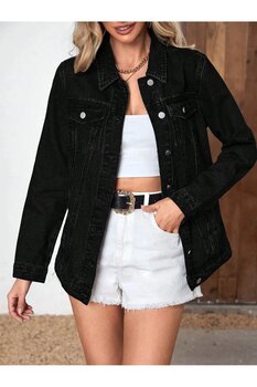 Wkm Denim Kadın Boyfriend Kot Ceket L Beden