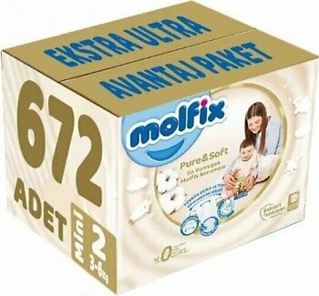 Molfix Pure&Soft 2 Numara Mini 672'li Bebek Bezi