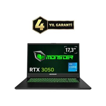 Monster Abra A7 V15.5.7 i5-13500H 8GB RAM 500GB SSD 4GB RTX 3050 Windows 11 Home 17.3 inç Oyun Bilgisayarı