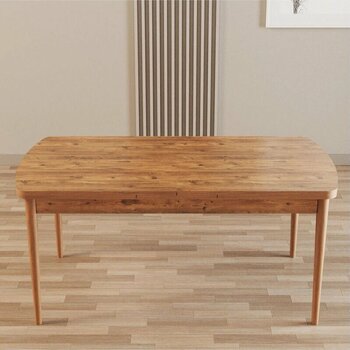 Merona Atlantik Çam 80x132 Mdf Ahşap Ayaklı Açılır Mutfak Masası, Yemek Masası, Salon Masası Atlantik Çam