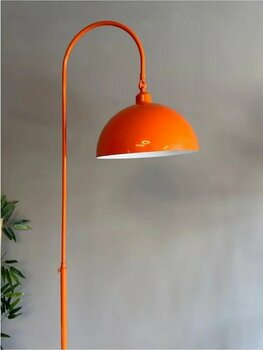Bamyum Turuncu Lambader Hareketli Başlık Modern Dekoratif Metal Oturma Odası Çalışma Odası Zemin Lambası Turuncu