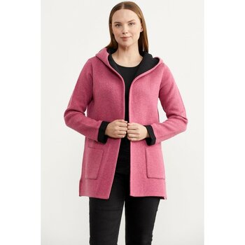 Sementa Cepli ve Kapüşonlu Yünlü Triko Ceket - Gül - Siyah - L