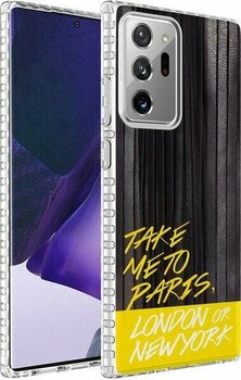 Kılıfist Samsung Galaxy Note 20 Ultra Kılıf Airbag Kenarlı Renkli Desenli Silikon Elegans Kapak - Siyah - Sarı