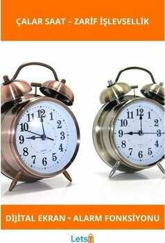 Letsii Metal Kasa Modern Dijital Alarm Çalar Saat Model 3 - Çok Renkli