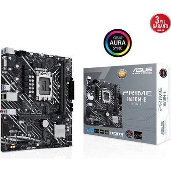 Asus Prıme H610m-E-Csm Ddr5 Dp Hdmı Vga 2Xm2 Usb 3.2 Rgb Matx 1700P
