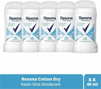 Rexona Kadın Stick Deodorant Cotton Dry 40 ml x5