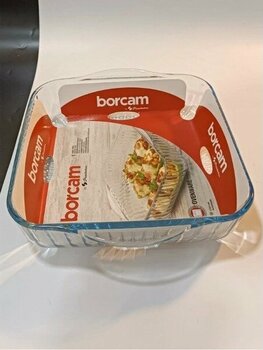 Borcam Orta Boy Kare Tepsi 1 Adet Fırın Tepsisi ( 59384) - Beyaz